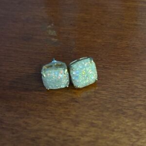 Kate spade Sparkling White Druzy Square Stud Earrings